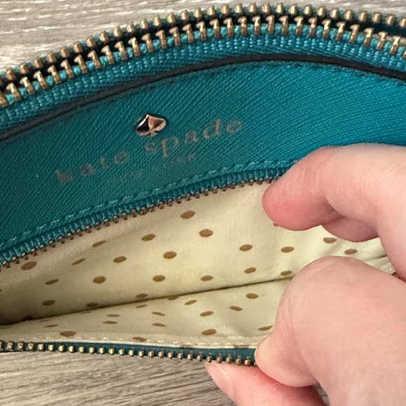 Kate Spade Turquoise Wristlet with Gold Accents - Picture 6 of 6